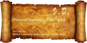 Veszelovszki Dávid névjegykártya